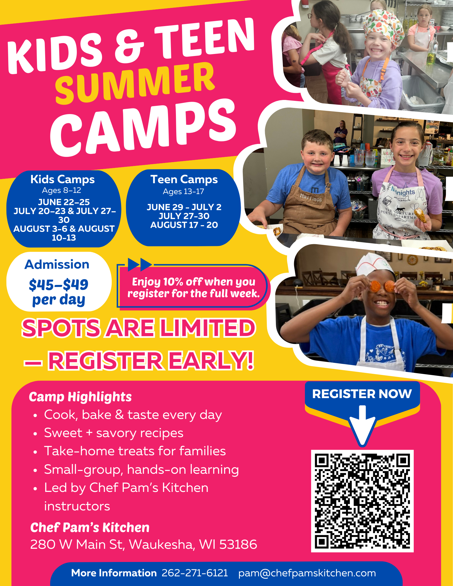 chef pam summer camp ad 2026