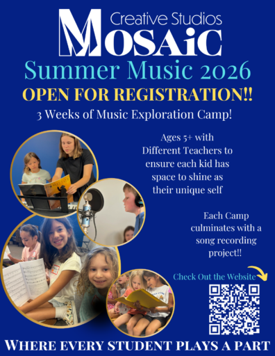 Mosaic Music Summer Camp Flyer 2026