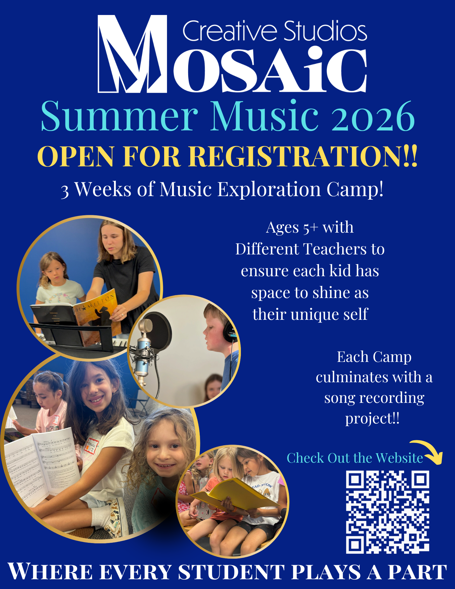 Mosaic Music Summer Camp Flyer 2026