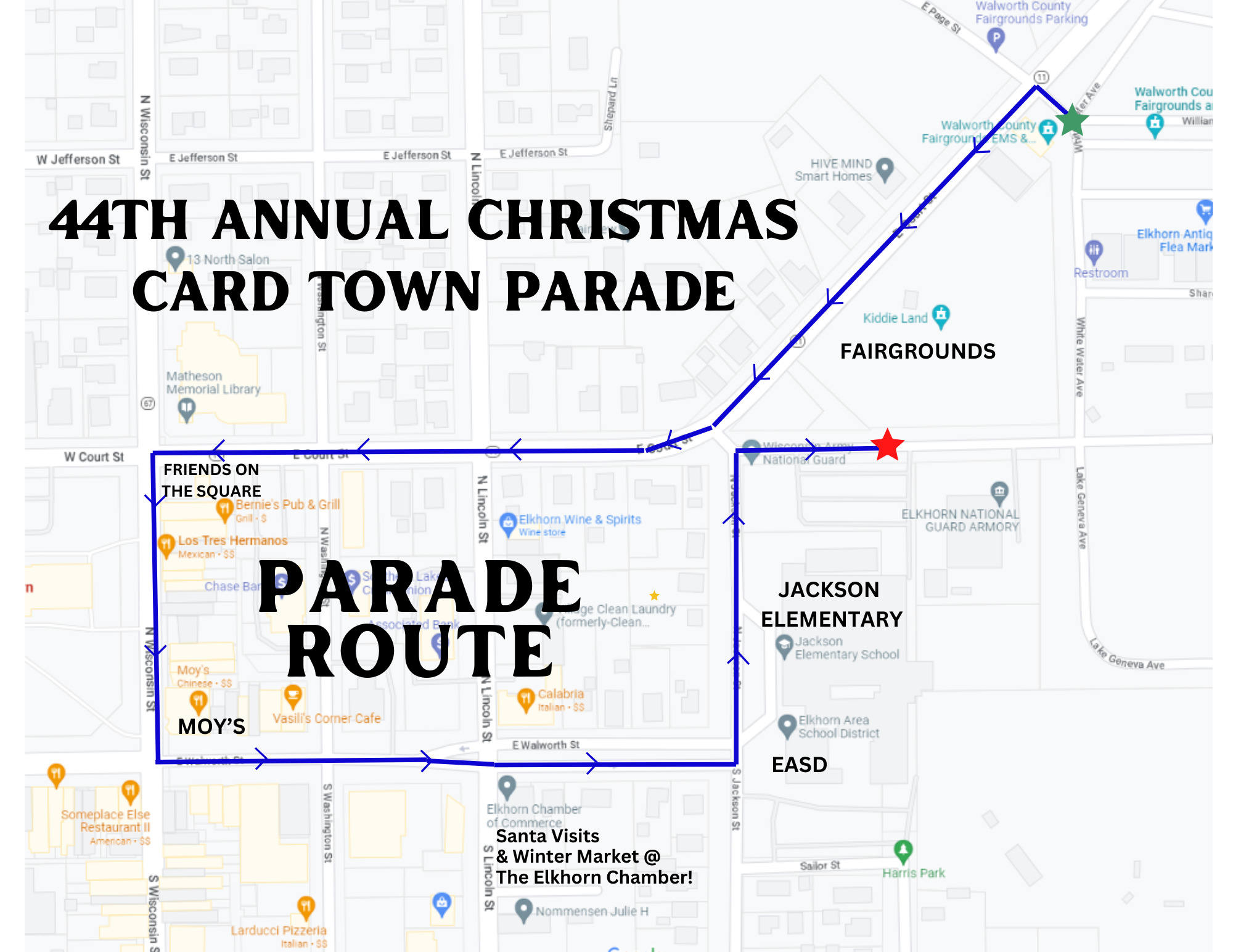 Elkhorn Christmas Card Town Parade Map