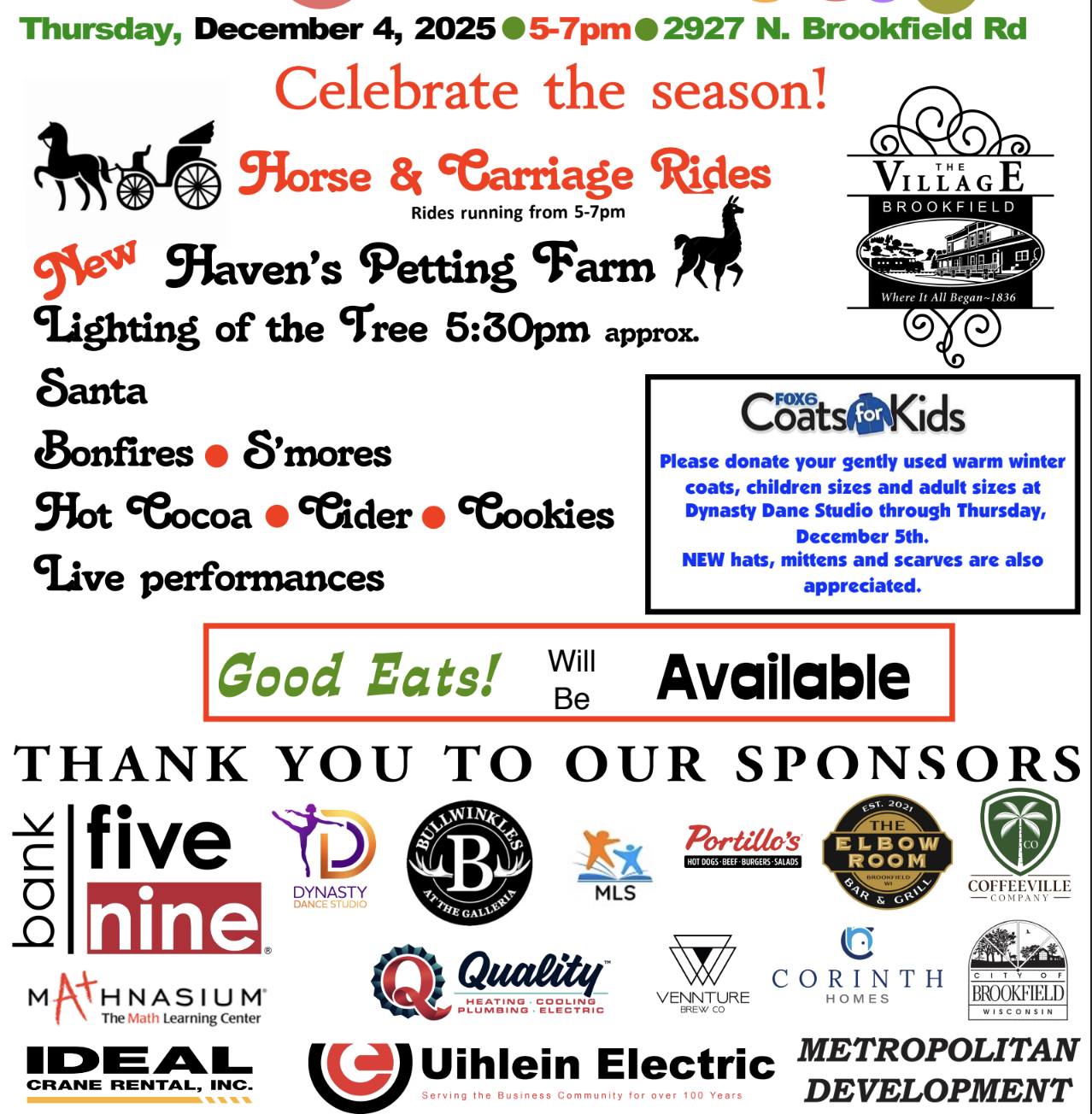 Village of Brookfield Tree Lighting 2025