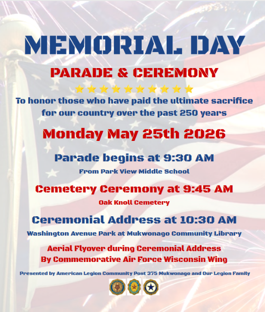 Mukwonago Memorial Day Parade 2026
