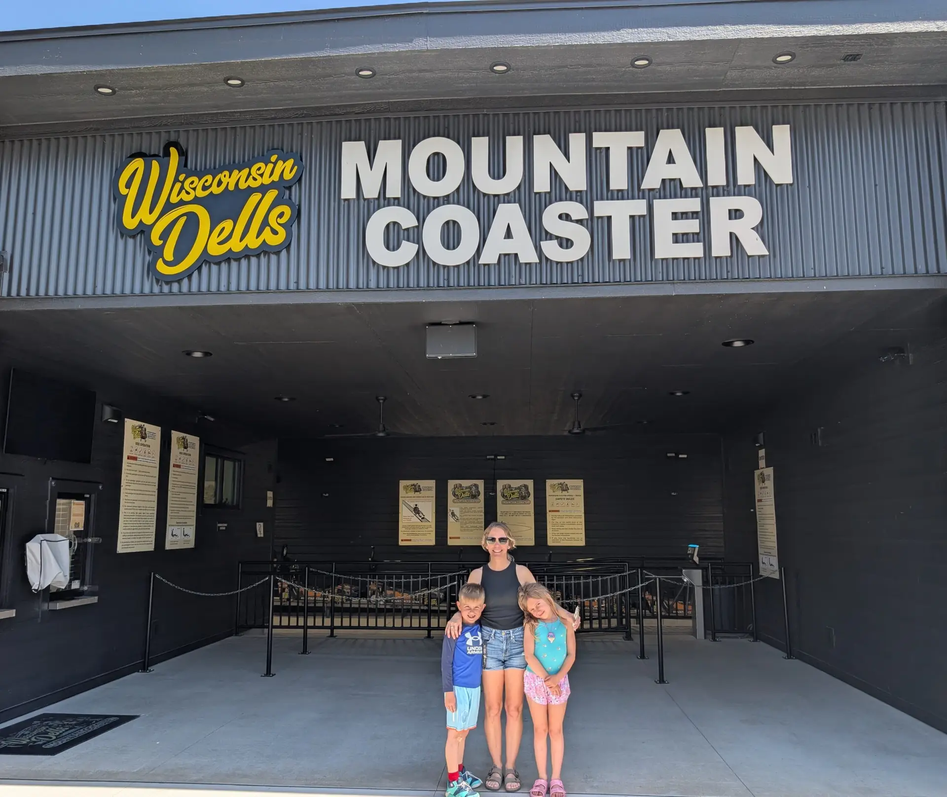 Sam & kids' photo at Mountain Coaster 2026 On Website WI Dells guide