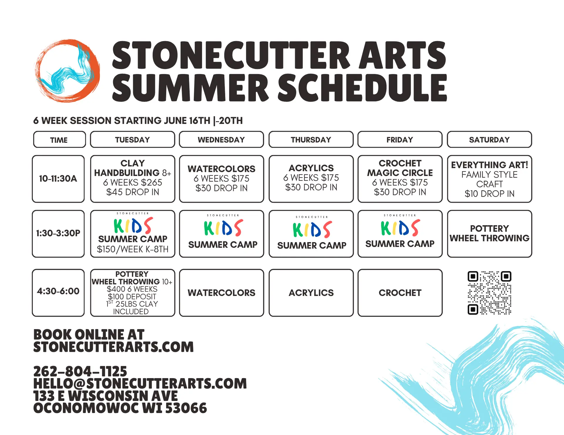 Stonecutter Arts Summer Classes 2026