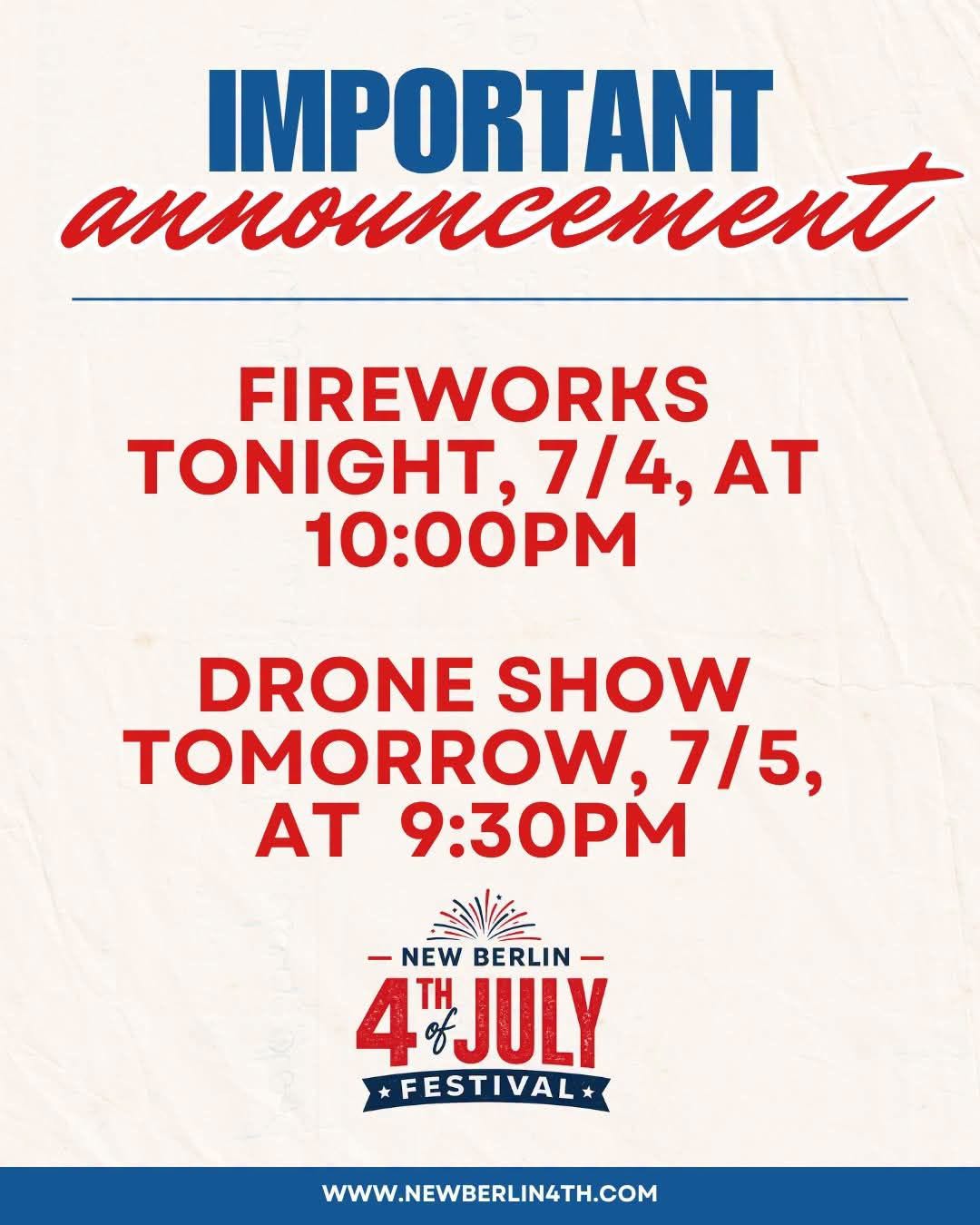 New Berlin 4th of July 2026 Update