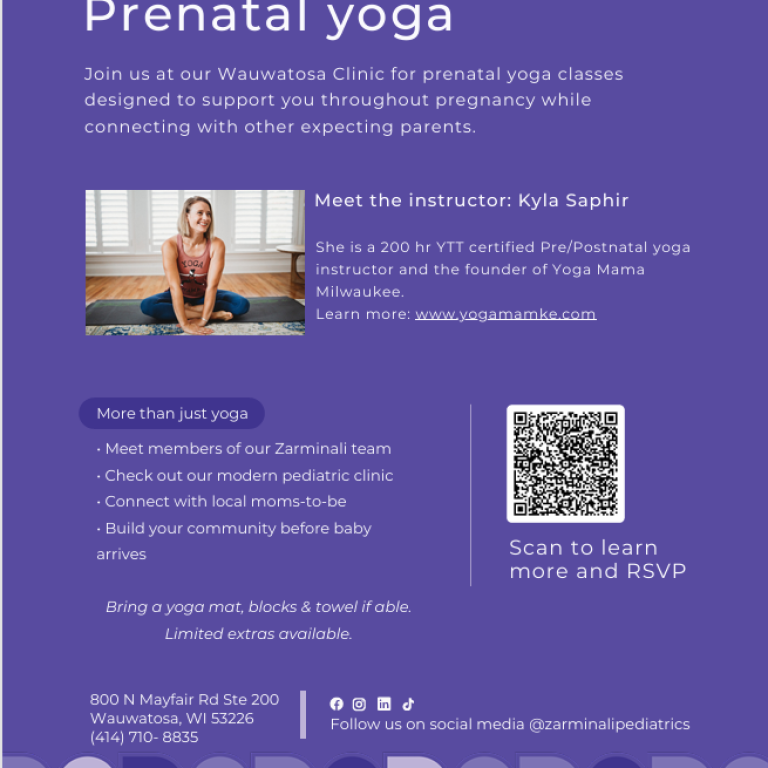 Prenatal Yoga at Zarminali Pediatrics Wauwatosa