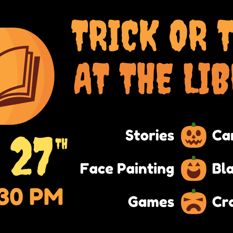 Trick or Treat at the Pewaukee Library Banner