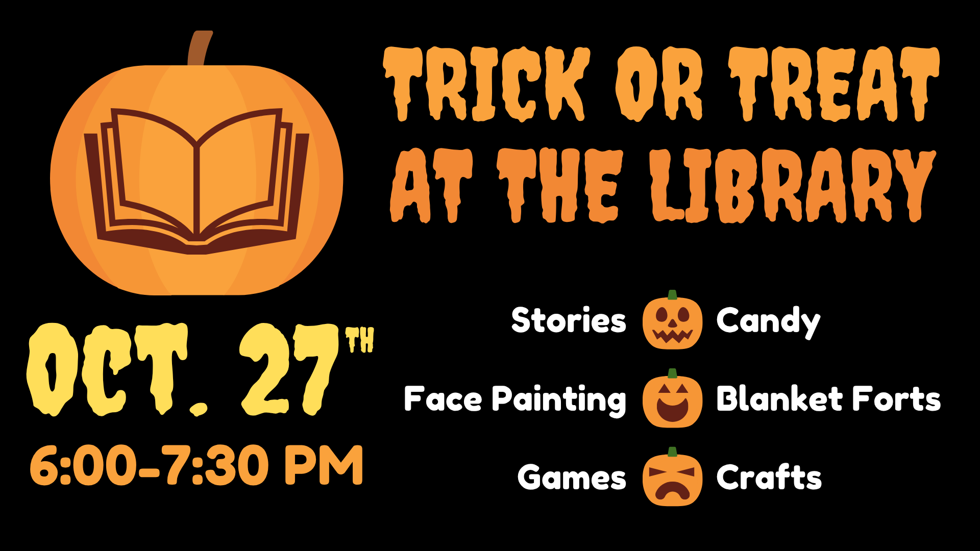Trick or Treat at the Pewaukee Library Banner